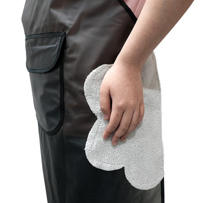 Waterproof Pet Grooming Apron with Storage Pocket & Hand-Wipe Cloth
