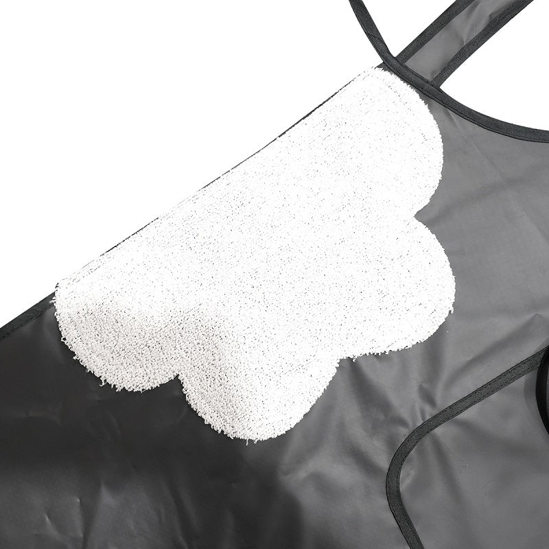 Waterproof Pet Grooming Apron with Storage Pocket & Hand-Wipe Cloth